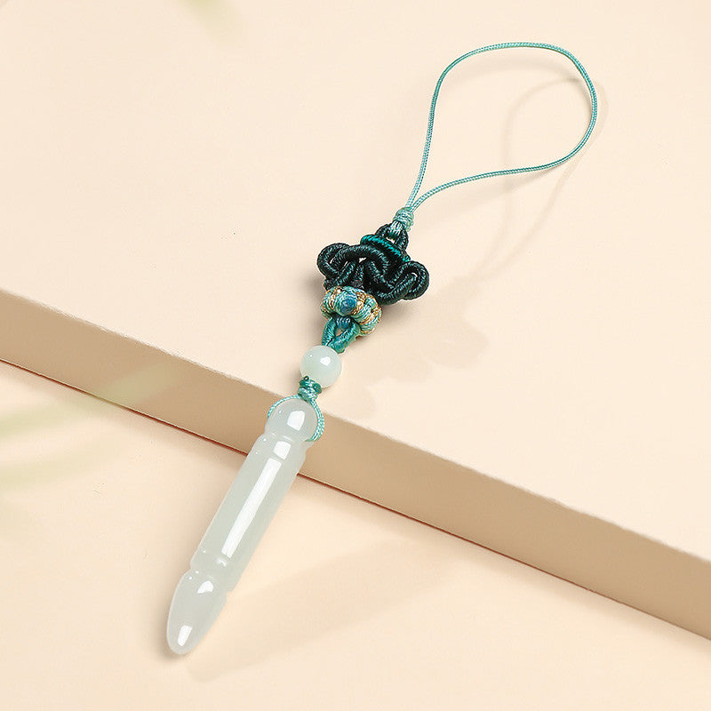 Top Exam Rank|Grade A Myanmar Jadeite Wenchang Pen Pendant, Unisex Phone & Bag Charm