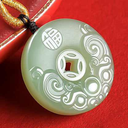 Peace & Joy | Pale Green Hetian Jade Pixiu Safety Buckle Pendant for Women, With Certificate & Collectible Value