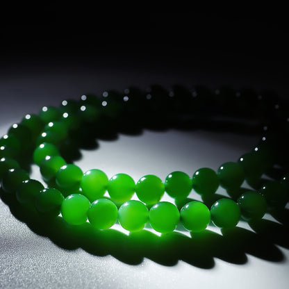 Luxury Collectible Hetian Jasper Necklace, Spot-Free High-oily Apple & Bright Green Clavicle Chain