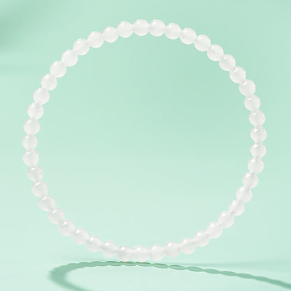 [Premium Grade] High-Oily White Hetian Jade Bracelet, Plain Single Loop Couple Bracelet