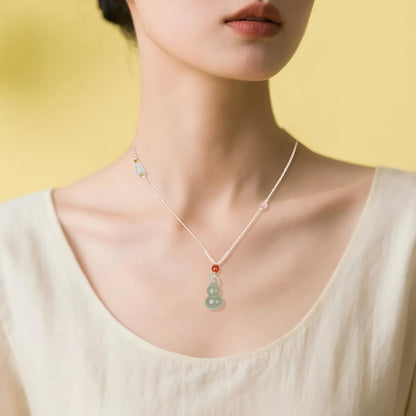 Unisex Fashion Minimalist Hetian Jade Gourd Pendant, Fortune & Blessing, Festival Gift
