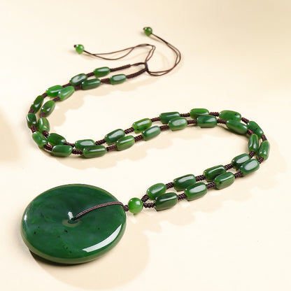 Peace & Smooth｜Spinach Green Hetian Jasper Safety Buckle Pendant Unisex Jade Charm
