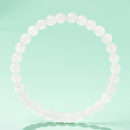 [Premium Grade] High-Oily White Hetian Jade Bracelet, Plain Single Loop Couple Bracelet