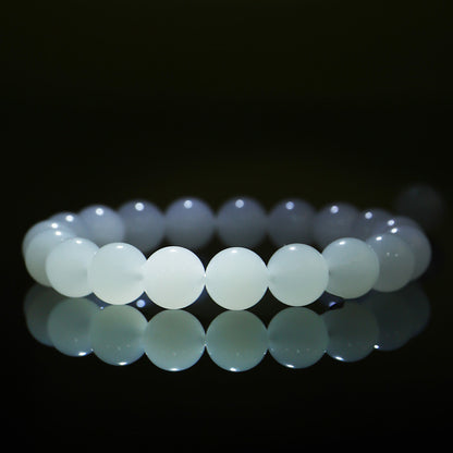 [Premium Grade] High-Oily White Hetian Jade Bracelet, Plain Single Loop Couple Bracelet
