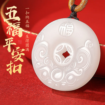 Peace & Joy | Pale Green Hetian Jade Pixiu Safety Buckle Pendant for Women, With Certificate & Collectible Value